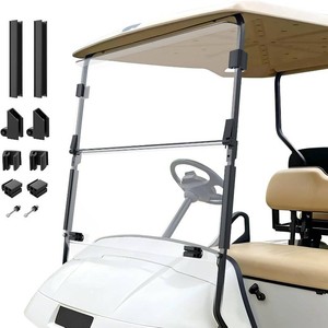 CLUBRALLY Golf Cart Windshield, Fold Down and Anti-UV Windshield Kit for 1995-2013 EZGO TXTDCSPDS Golf Cart, 40.6 W X 33 H, TintedClear