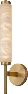 $120 Alabaster Wall Sconce, Modern 18.5 Marble Wall Lamp, Bathroom Vanity Wall Light Fixtures, Brushed Brass Wall Lamp for Bedroom Mirror Living Room Bedside 8W Warm White Glow