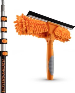 5-18 ft Window Washing Kit with Extension Pole (24 Foot Reach)