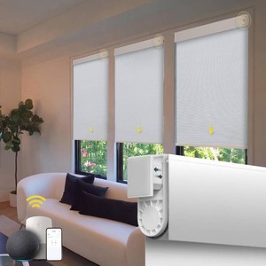 Motorized Automatic Blinds - Cordless Roller Shades with Remote Control, Smart Blinds (White, 23 x 72)