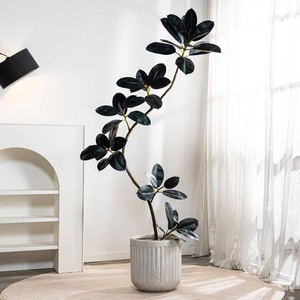$120 Bailikang 6.6ft Artificial Rubber Tree Faux Plants Indoor Faux Floor Artificial Trees Indoor,Fake Plant Fake Tropical Plants,Large Floor,Real Touch Rubber Tree for Home Decor