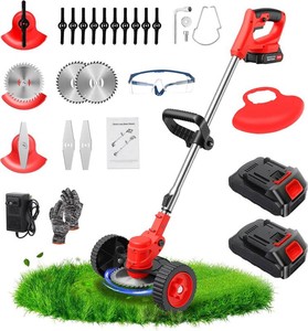 ALSO GO 24V Electric Weed Wacker with Wheels, Grass Trimmer Cordless