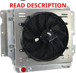$264 Radiator Compatible for 1987-06 Jeep Wrangler TJ 2.4L-4.2L, 3 Row Full Aluminum Radiator  120W Fan Shroud  Thermostat Relay Kit