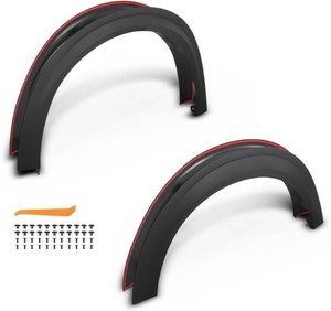 $130 GRAND ORANGE Front & Rear Wheel Eyebrow Fender Flares, Black Factory Style
