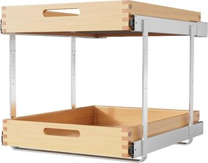 2 Tier Pull Out Drawers for Cabinets 18W x 21D, Farmeless&Farme