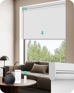 Allesin Motorized Blinds with Remote  Automatic Blackout Roller Shades, Easy Install & Smart Control Electric Blinds for Home Office, Living Room (White 52 W x 72 H)