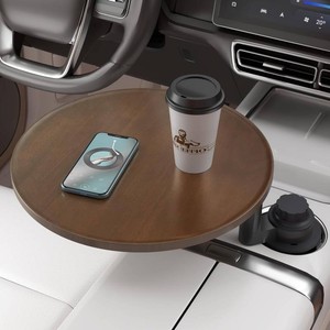 Car Tray & Car Desk for Laptop, 360  Rotating Wood Cup Holder Table, Steering Wheel Tray, Car Accessories for Women & Men,Compatible with Tesla Model Y3S, Ford F150ExplorerMaverick & Most Vehicles
