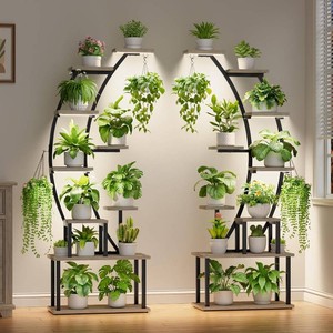 $180 2 Pack Plant Stand Indoor with Grow Lights, 9 Tier Large Tall Plant Shelf