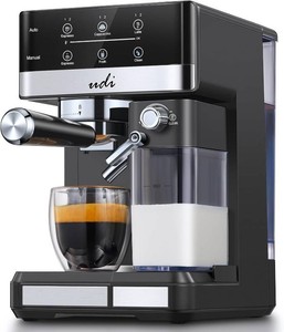 $140 UDI Espresso Machine, 20 Bar Automatic Cappuccino & Latte Coffee Maker