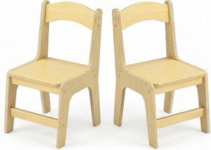 Solid Wood Toddler Chair -Ergonomic Kids Wooden Chair with Anti-Slip Feet, Rounded Corners, Easy Clean Finish, Perfect for Home, Daycare & Preschool (Ages 3-8)