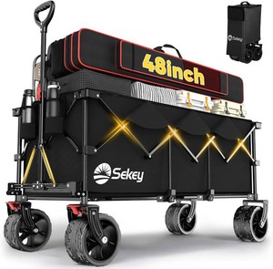 $120 Sekey 300L Extended Collapsible Wagon, 660 lb Capacity, 48 in Long