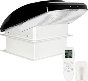 $190 Remote Control RV Roof Vent Fan with Rain Shield, 12V DC