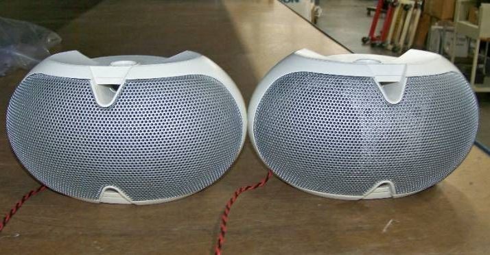 (PAIR) Rockustics EurEave- 3.2 Two-Way 3 Surface Mount IndoorOutdoor Weatherproof Speakers with Mounting Brackets - NEW IN SEALED BOX