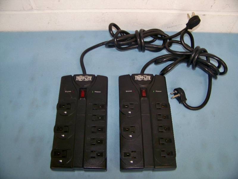 (2) Tripp-Lite TLP808B 8-Outlet AC Power Strip & Surge Protectors