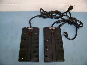 (2) Tripp-Lite TLP808B 8-Outlet AC Power Strip & Surge Protectors