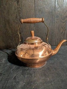 Copper Tea Kettle With Wood Handle