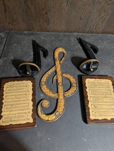 Music-Themed Wall Decor & Sheet Music Plaques Mixed Lot