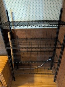 Black Metal Wire Shelving Unit - 4-Tier