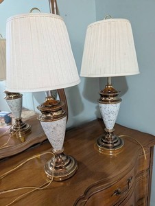Pair of Textured Ceramic Table Lamps