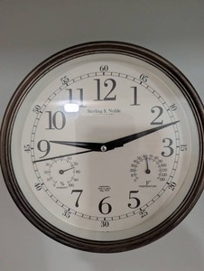 Sterling & Noble Wall Clock With Humidity & Temperature Gauges