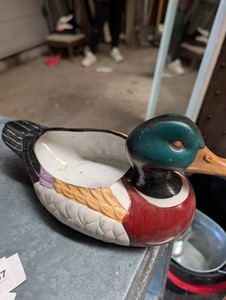 Decorative Ceramic Mallard Duck Planter