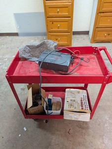 Mixed Lot Rolling Utility Cart, Electronic Device & Parts