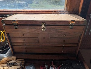 Wooden Machinist Tool Chest Mixed Lot With X-acto, Ludell & Norton Tools
