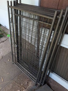Group of Metal Wire Fence Panels