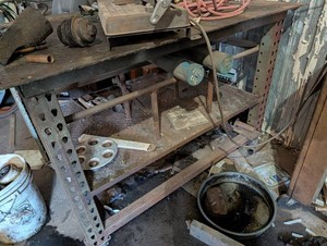 Mixed Lot Steel Workbench, Mechanical Parts & Metalworking Components
