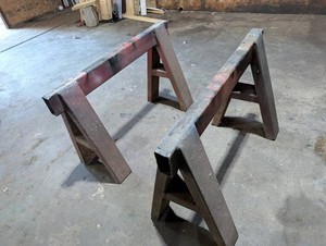 Wooden Folding Sawhorses (Lot of 2)