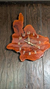 Live-Edge Wood Slab Wall Clock 15 H