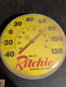 Vintage Ritchie Waters Em Right Dial Thermometer