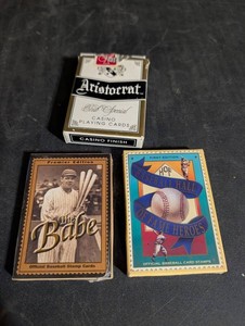 Baseball Card Stamp Sets & Aristocrat Casino Cards - 3-Piece Mixed Lot
