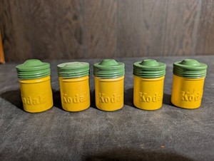 Vintage Kodak Film Canisters With Lids (Lot of 5)