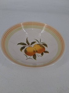 Tangerine Ironstone Fruit Motif Plate Made in Japan 4264