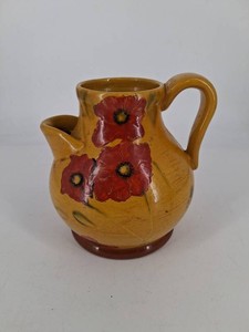 Ambiance Collections Fleur Rouge Ceramic Floral Pitcher