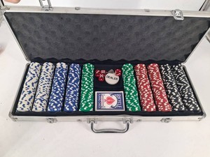 Poker Chip Set With Aluminum Carrying Case, Cards & Accessories