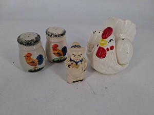 6pc Ceramic Rooster, Chicken & Pig Mixed Lot