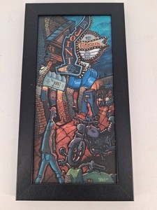 Vintage Framed Cabooze Bar Motorcycle Artwork