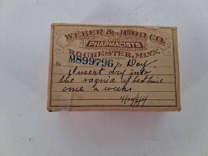Antique 1944 Weber & Judd Pharmacy Prescription Box M899796
