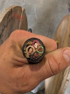 600V 4-Conductor Electrical Cable on Wooden Reel - 60+ Ft