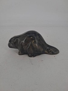 Canadian Carved Stone Animal Sculpture Inscribed Canada