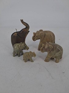 Indian Elephant Figurines - Group of 5
