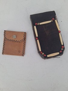 Leather Pouch & Beaded Case Mixed Lot