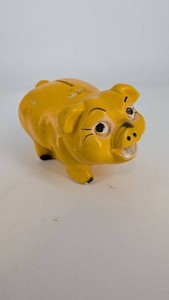 Vintage 1973 P.N. Brooks Chalkware Piggy Bank