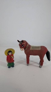 Paper Mache Horse & Child Figurines Mixed Lot