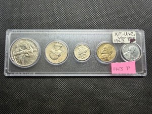 1943 P Year Set Marked XF-UNC War Year When Purchased