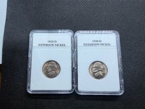 Two 1950D Jefferson Nickels