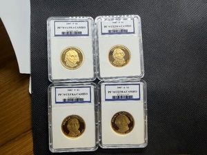 Four 2007S One Dollar AGS PF70 Ultra Cameo President Dollars Washington, Jefferson, Madison and Adams