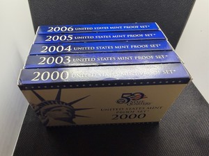 2000, 2003, 2004, 2005, 2006 US Mint Proof Sets (5 Sets)